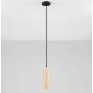 LUCES MELONY lampa wisząca 22cm tuba z trawertynu GU10 LED beżowa 230V