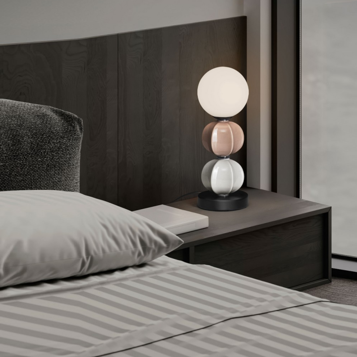 LUCES DAZZ LED table lamp &ndash; ceramic and glass, sculptural shape