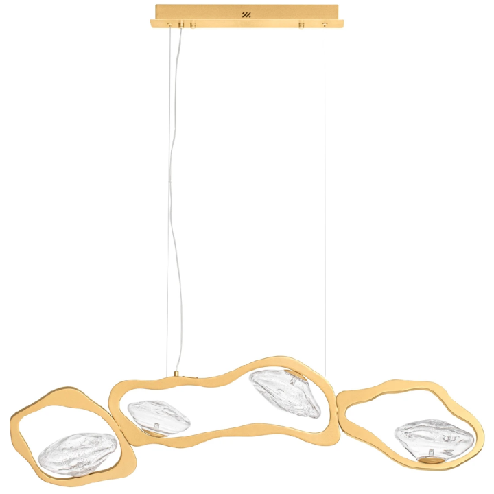 LUCES DENISE złota lampa wisząca LED efektowne szkło 120cm