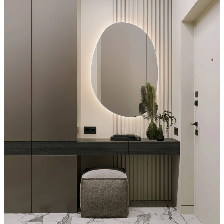 LUCES LORIN duże 85cmx60cm designerskie lustro LED 37W 3000K IP44