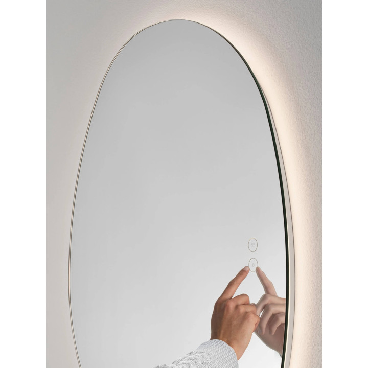 LUCES LORIN large vertical designer LED mirror 140x70cm, 3000K, IP44