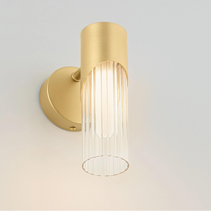 LUCES MODESTO gold G9 LED wall light with glass shade