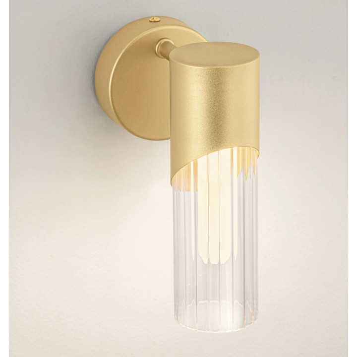 LUCES MODESTO gold G9 LED wall light with glass shade