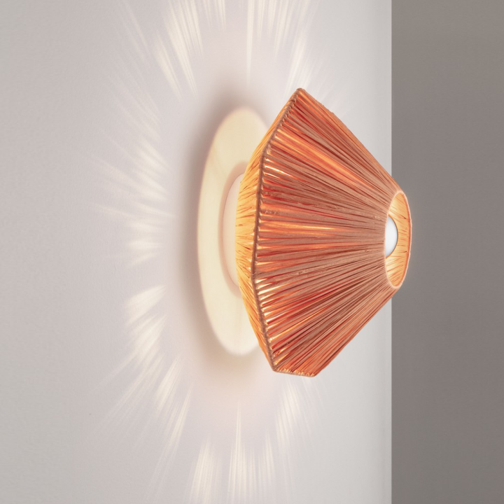 LUCES ELVIO round paper wall light &Oslash;30cm, &Oslash;45cm beige, grey, terracotta