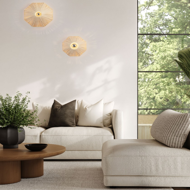 LUCES ELVIO round paper wall light &Oslash;30cm, &Oslash;45cm beige, grey, terracotta