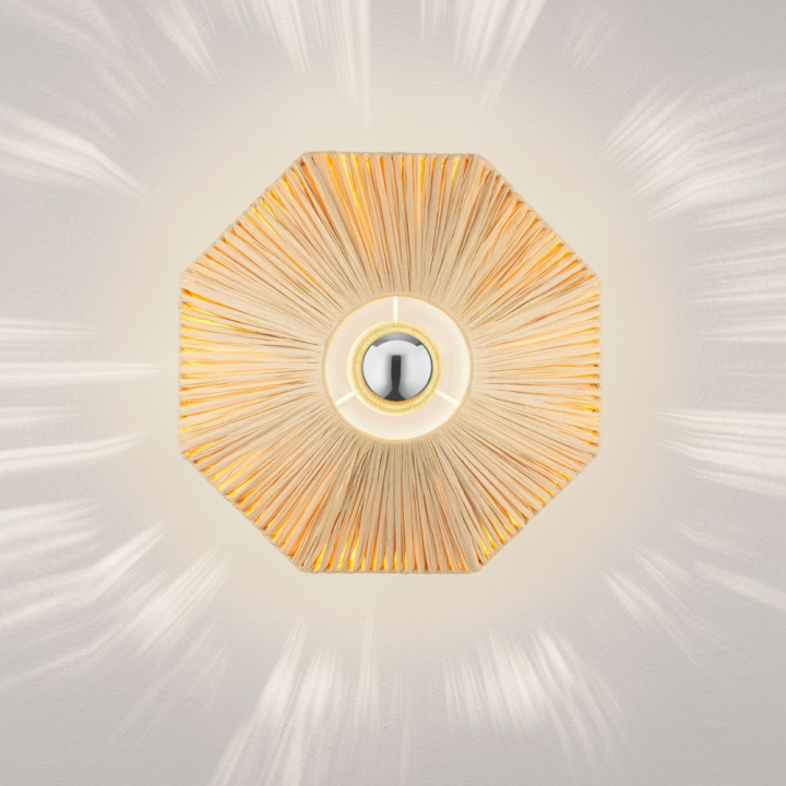 LUCES ELVIO round paper wall light &Oslash;30cm, &Oslash;45cm beige, grey, terracotta