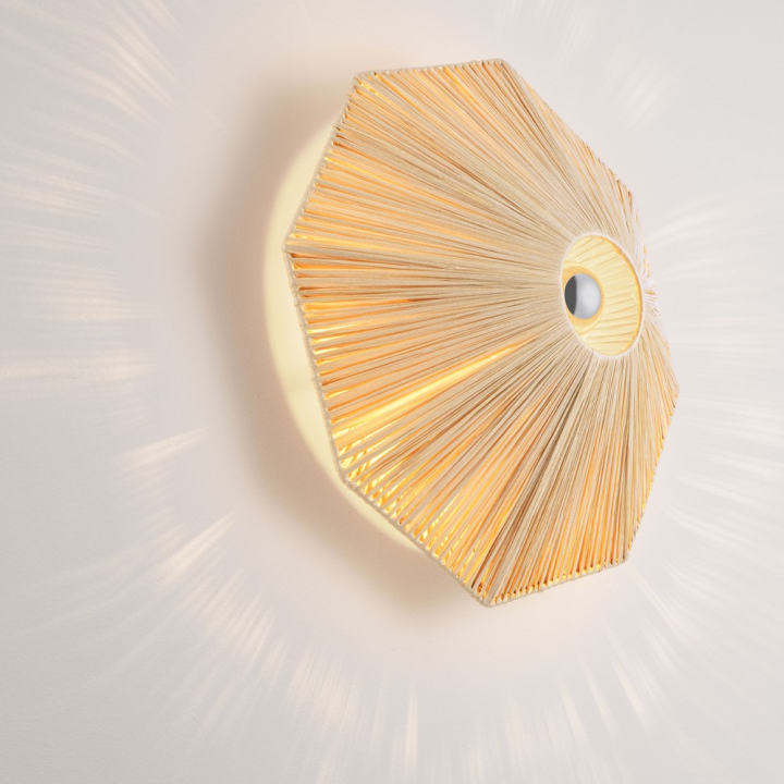 LUCES ELVIO round paper wall light &Oslash;30cm, &Oslash;45cm beige, grey, terracotta