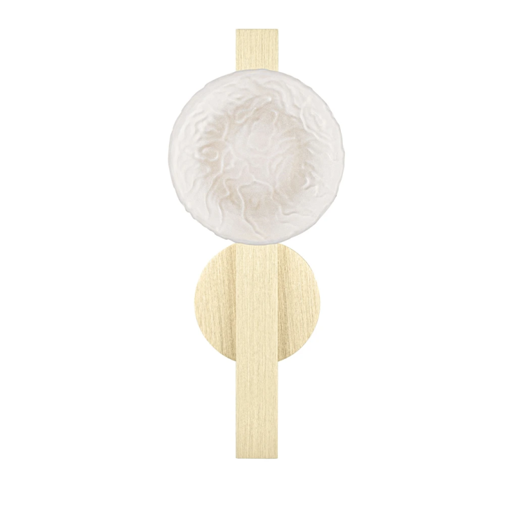LUCES FLOSSIE LED wall light 5W, brushed gold with opal glass, 3000K