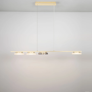 LUCES FLOSSIE LED pendant light 20W, 120cm brushed gold and glass