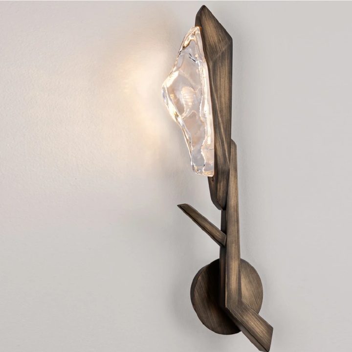 LUCES GRETA LED wall light 6W, antique bronze and clear glass, 3000K