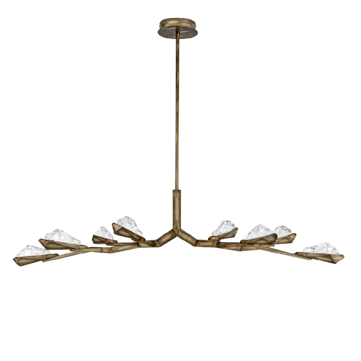LUCES GRETA LED pendant light 172 cm, antique bronze and clear glass
