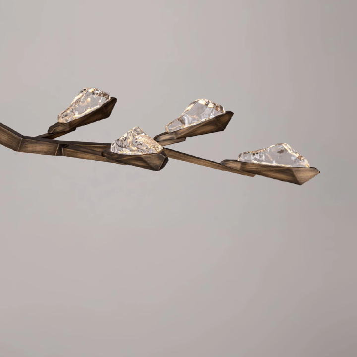 LUCES GRETA LED pendant light 172 cm, antique bronze and clear glass