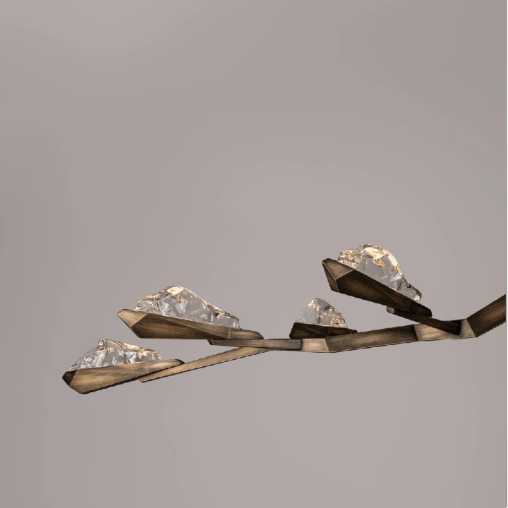 LUCES GRETA LED pendant light 172 cm, antique bronze and clear glass