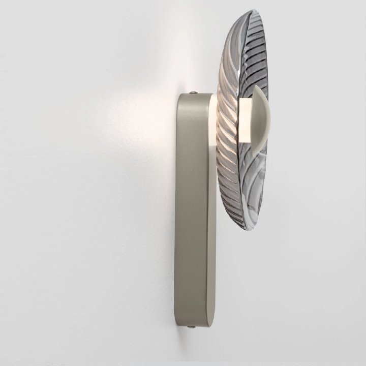 LUCES LAVINA round glass LED wall light 8W, &Oslash;25cm, gold or grey