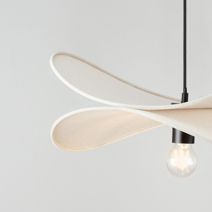 LUCES LUVE dekoracyjna lampa wisząca lniana 1xE27 beż, mokka, ż&oacute;łty