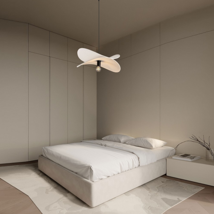 LUCES LUVE dekoracyjna lampa wisząca lniana 1xE27 beż, mokka, ż&oacute;łty