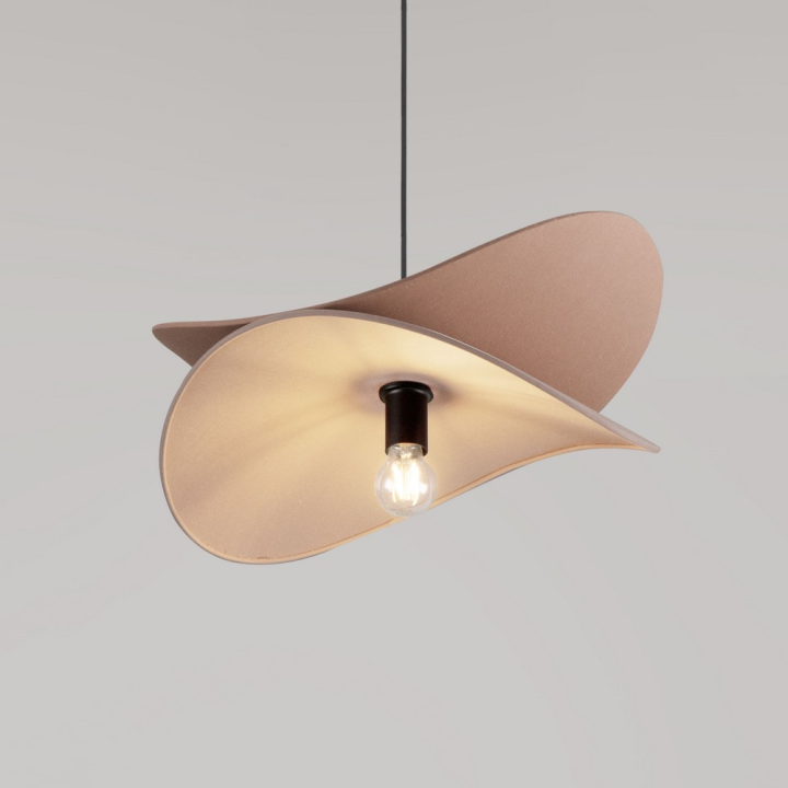 LUCES LUVE dekoracyjna lampa wisząca lniana 1xE27 beż, mokka, ż&oacute;łty