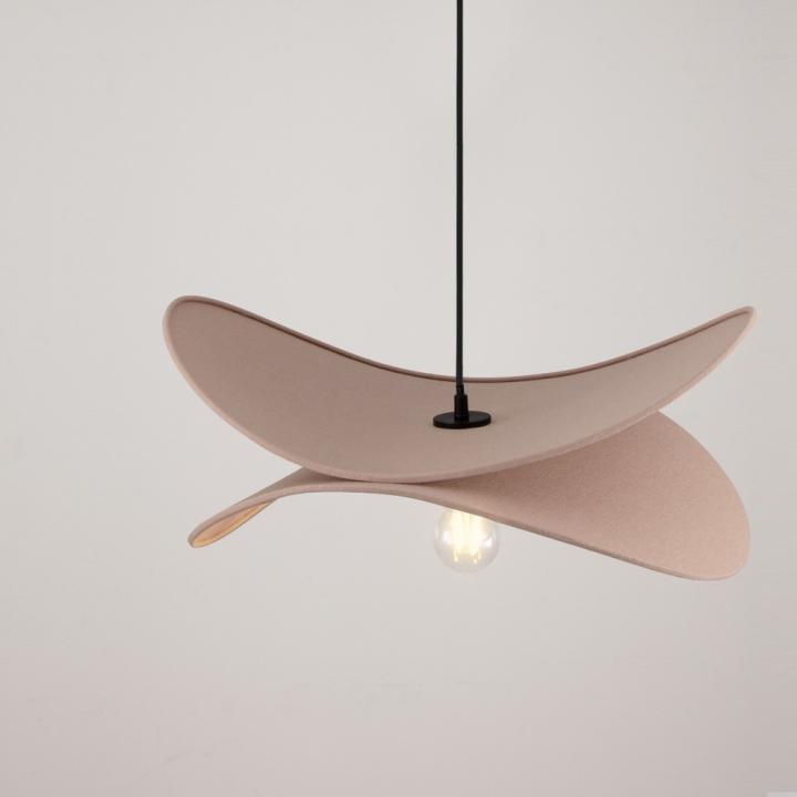 LUCES LUVE dekoracyjna lampa wisząca lniana 1xE27 beż, mokka, ż&oacute;łty