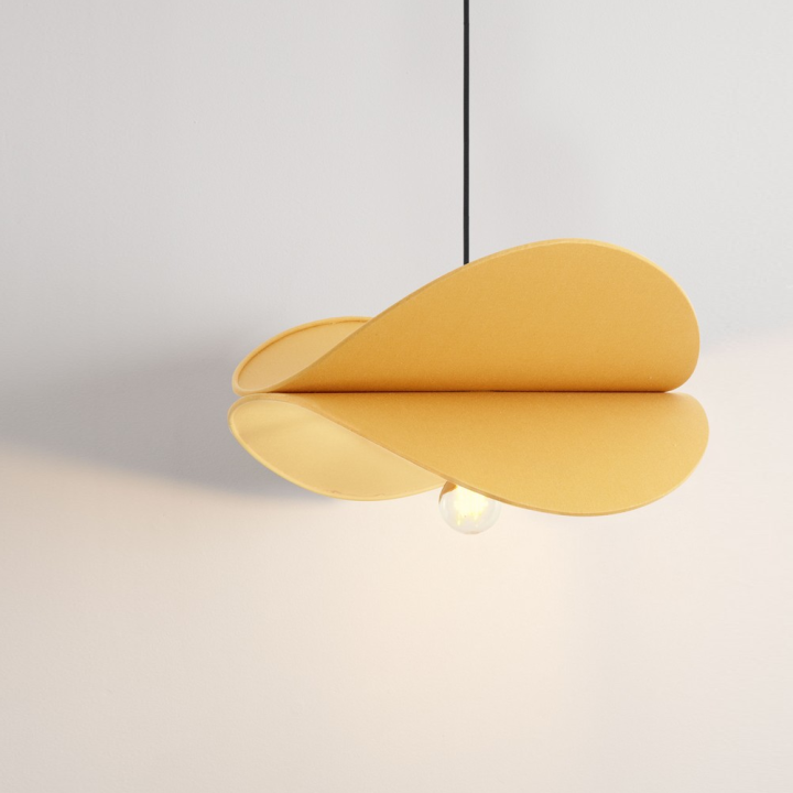 LUCES LUVE dekoracyjna lampa wisząca lniana 1xE27 beż, mokka, ż&oacute;łty