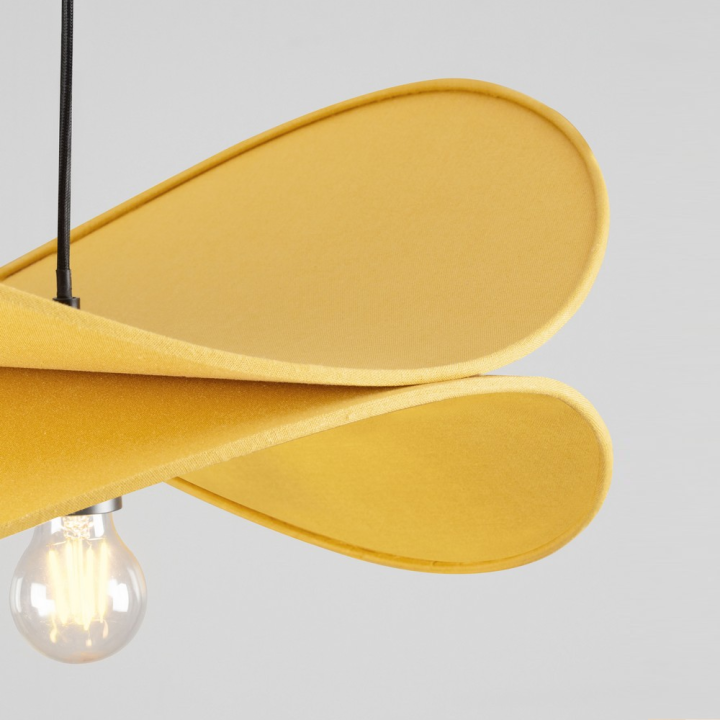 LUCES LUVE dekoracyjna lampa wisząca lniana 1xE27 beż, mokka, ż&oacute;łty