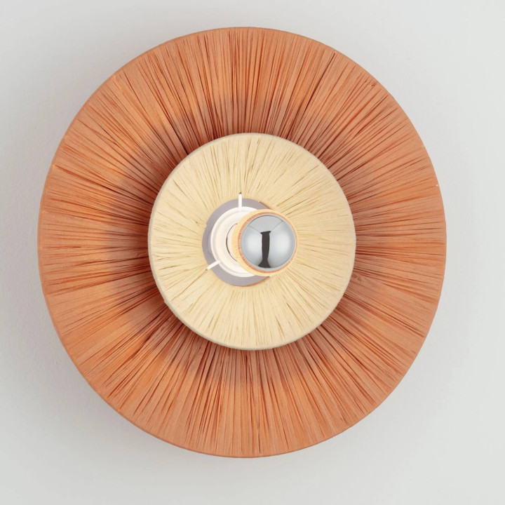 LUCES NORA okrągły, dekoracyjny kinkiet z papieru 40cm terakota, beżowy
