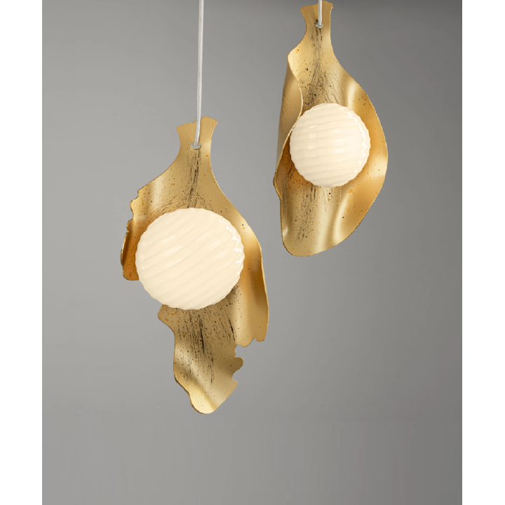 LUCES MALORY podłużna lampa wisząca 90cm LED 24W 3000K złota + szkło