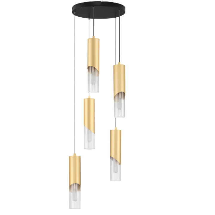 LUCES MODESTO pendant lamp consisting of 5 transparent shades