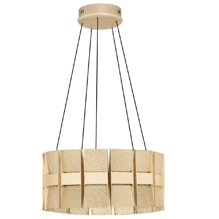 LUCES MONTEZ gold LED pendant lamp, 5820 lm, impressive light