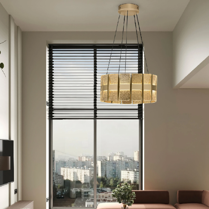 LUCES MONTEZ lampa wisząca złota LED 5820lm imponujące światło