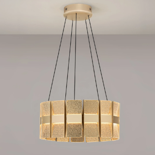 LUCES MONTEZ gold LED pendant lamp, 5820 lm, impressive light