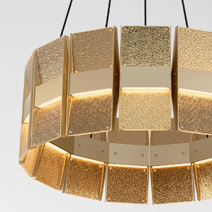 LUCES MONTEZ lampa wisząca złota LED 5820lm imponujące światło