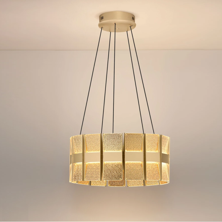 LUCES MONTEZ lampa wisząca złota LED 5820lm imponujące światło