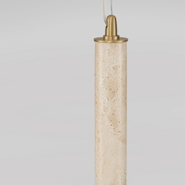 LUCES MUSE 200cm LED 7W tube pendant lamp &ndash; beige and red travertine