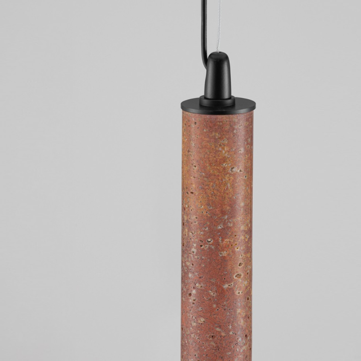LUCES MUSE 200cm LED 7W tube pendant lamp &ndash; beige and red travertine