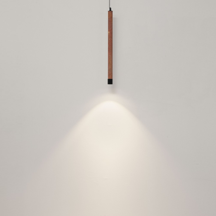 LUCES MUSE 200cm LED 7W tube pendant lamp &ndash; beige and red travertine