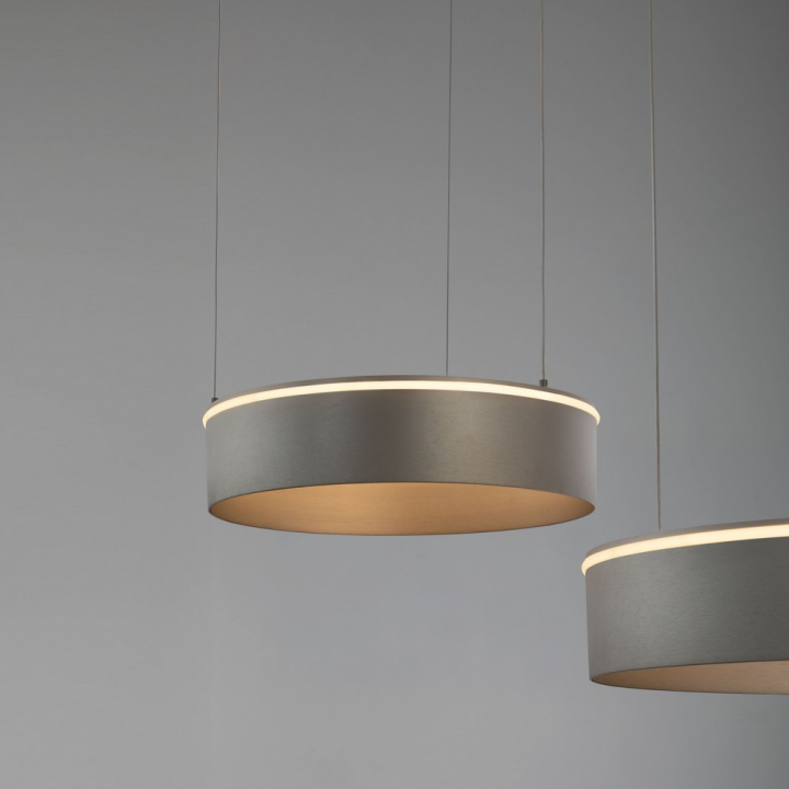 LUCES OLIVIA lampa wisząca LED 2 ringi CCT 2700K-4000K beż, brąz, szary