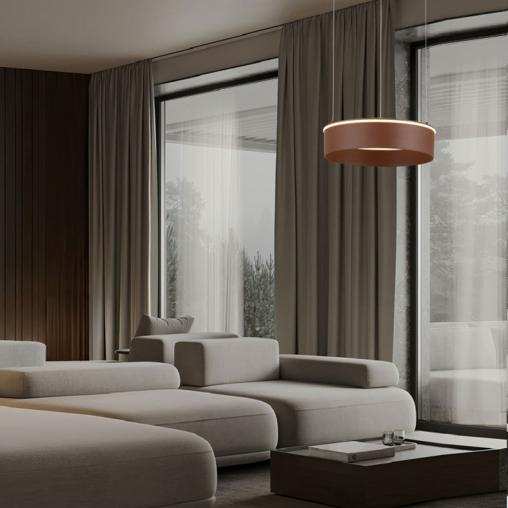 LUCES OLIVIA lampa wisząca LED 40-80cm beż brąz szary CCT 2700K-4000K