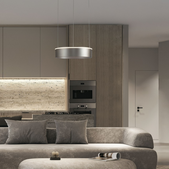 LUCES OLIVIA lampa wisząca LED 40-80cm beż brąz szary CCT 2700K-4000K