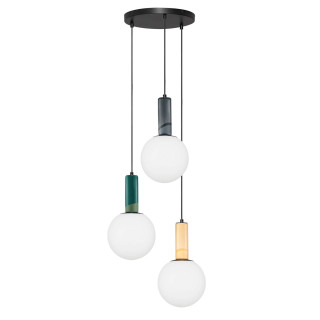 SPAZIO kolorowa lampa wisząca &Oslash;46cm 3 białe kule 20cm LED E27