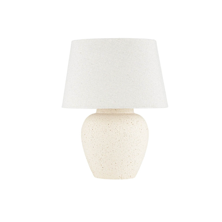 TERO lampa stołowa ceramiczna z lnianym abażurem | Salon LED