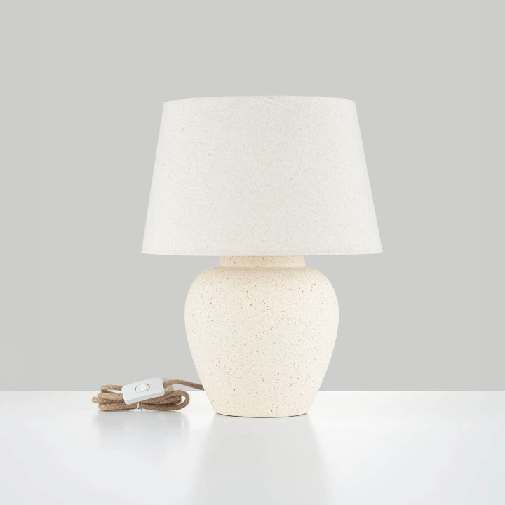 TERO ceramic table lamp with linen shade | Salon LED