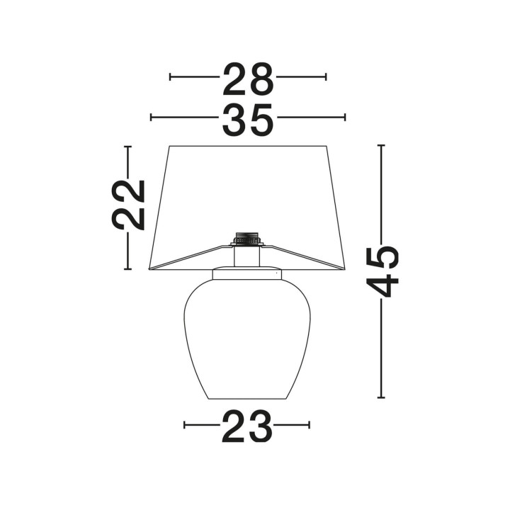 TERO lampa stołowa ceramiczna z lnianym abażurem | Salon LED