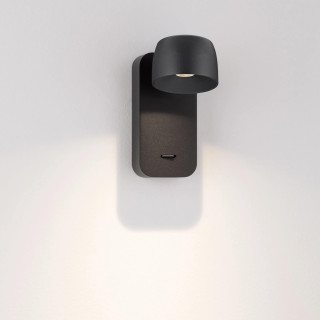 LUCES VIRE adjustable 6W LED wall light with switch, black reading light