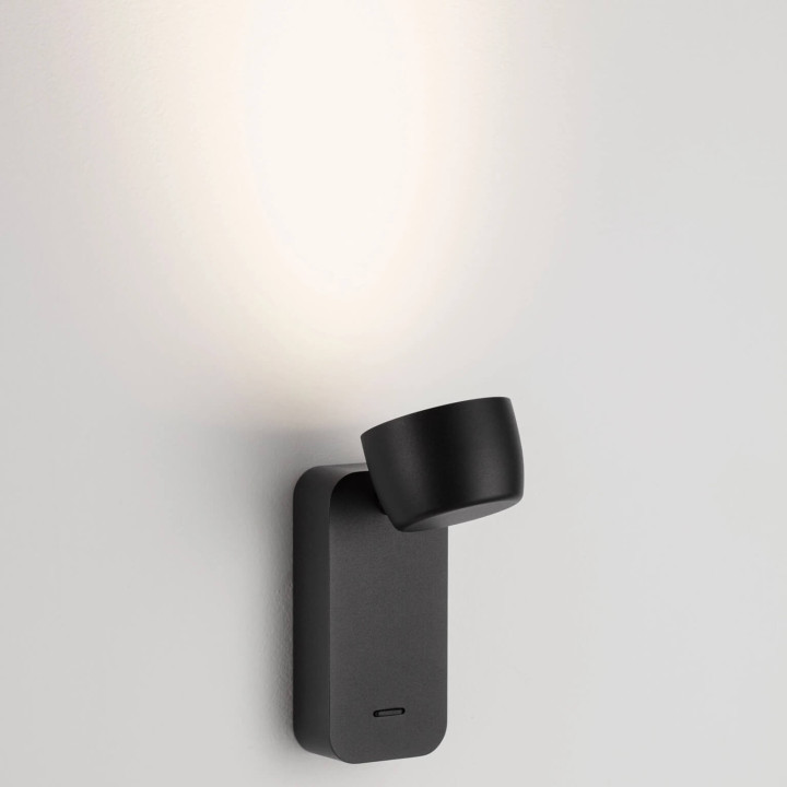 LUCES VIRE adjustable 6W LED wall light with switch, black reading light
