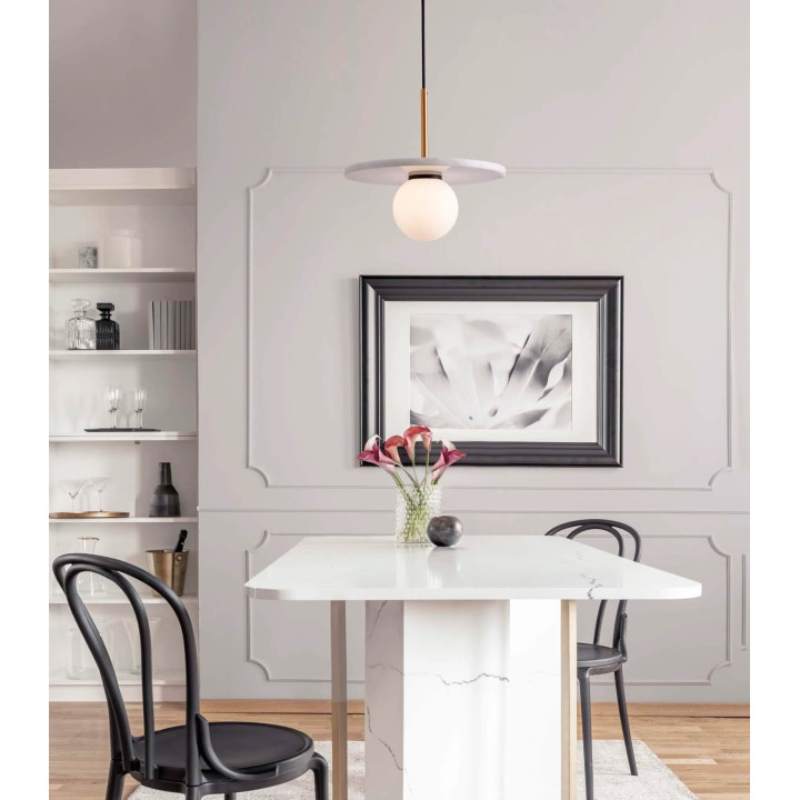 LUCES JUANJUI LE44853/4 lampa wisząca biało-czarna, marmur/szkło, G9