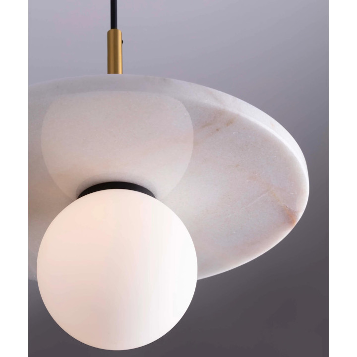 LUCES JUANJUI LE44853/4 lampa wisząca biało-czarna, marmur/szkło, G9