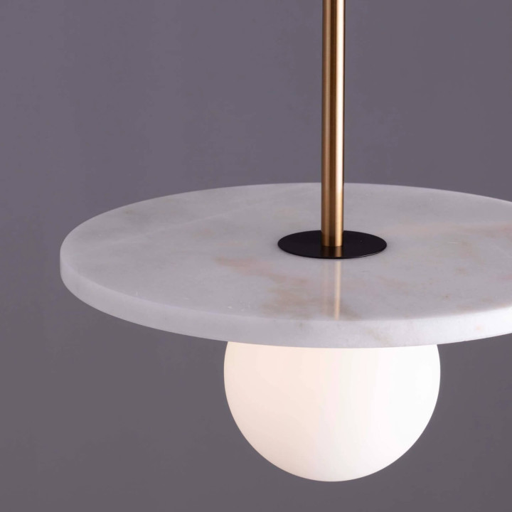 LUCES JUANJUI LE44853/4 lampa wisząca biało-czarna, marmur/szkło, G9