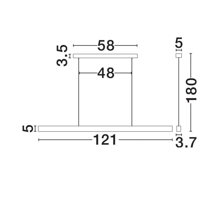 Luces Alhendi LE45794 podłużna lampa wisząca LED z marmuru | Salon LED