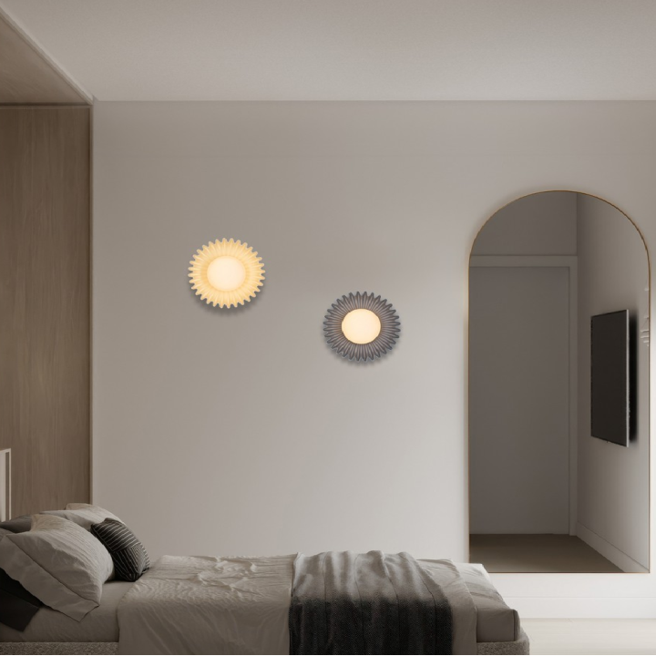 LUCES ALMENDA LE45269 okrągły kinkiet z ceramiki i szkła w 4 kolorach