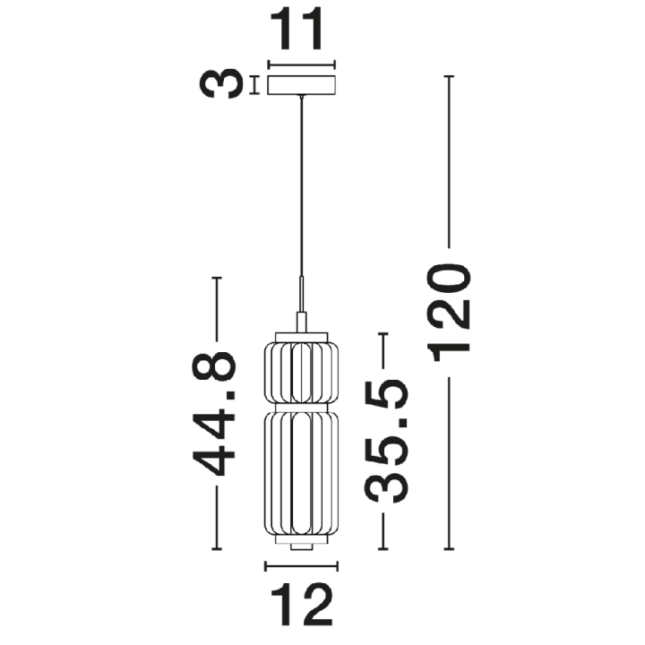 LUCES ALQUERI LE45808 czarna lampa wisząca LED 7W z ryflowanego szkła